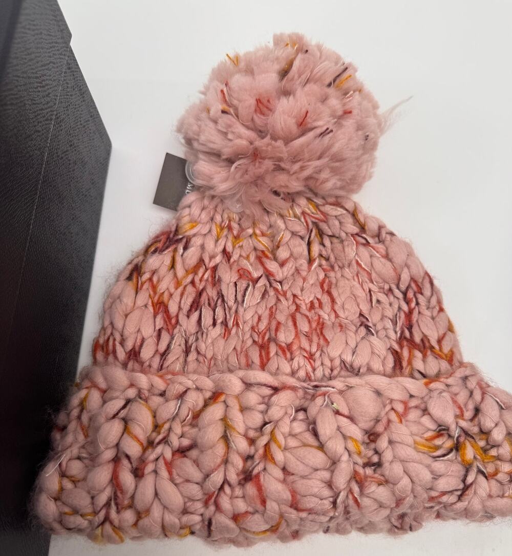 Women's Vince Camuto NWT Mauve Multi Pom Pom Beanie Hat One Size